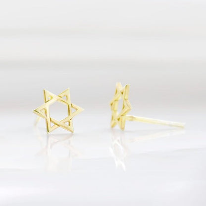 18k Gold Filled Star of David Stud Earrings