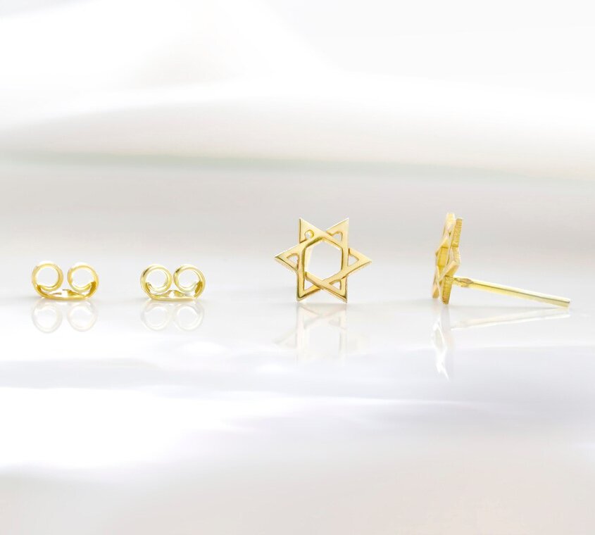 18k Gold Filled Star of David Stud Earrings