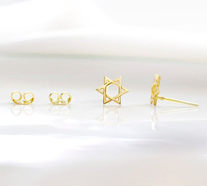 18k Gold Filled Star of David Stud Earrings