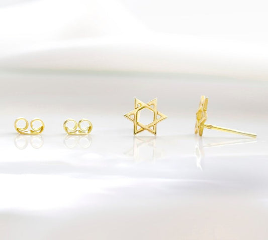 18k Gold Filled Star of David Stud Earrings
