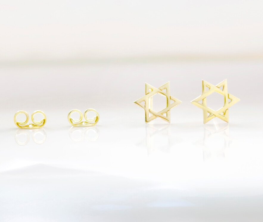 18k Gold Filled Star of David Stud Earrings