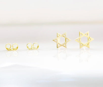 18k Gold Filled Star of David Stud Earrings