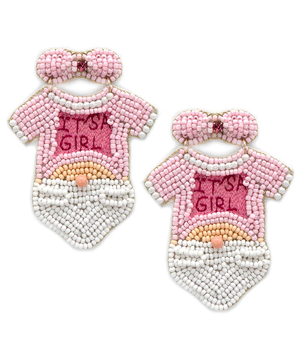 HANDMADE MULTI SEEDBEAD BABY THEME EARRING - BABY CLOTHES