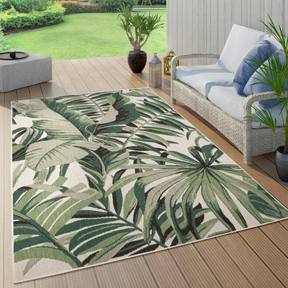 In- & Outdoor Rug Ostende for Patio Jungle Design - Green Beige-0