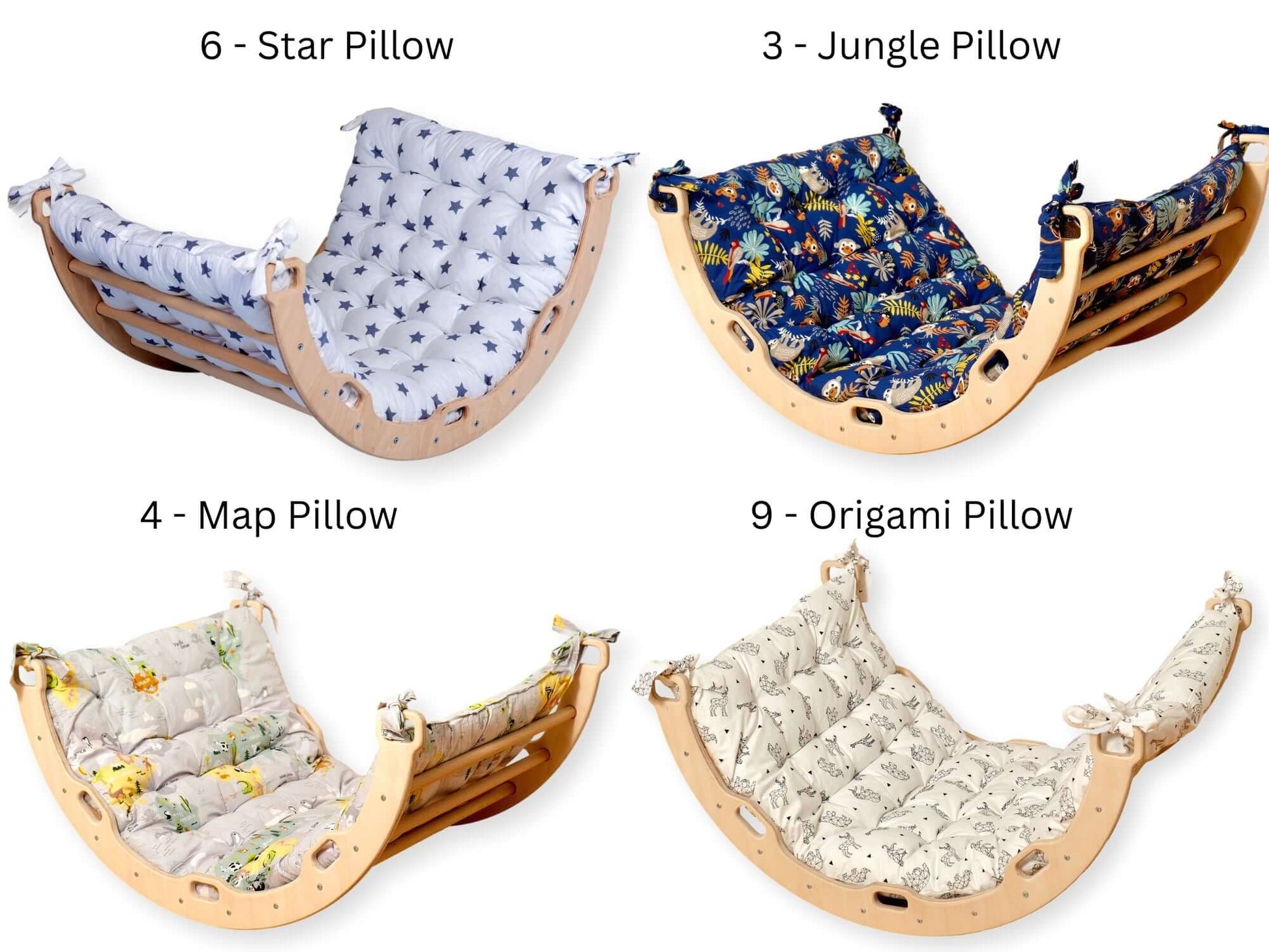 Medium Montessori Climbing Arch/Rocker with Pillow & Ramp Set-4