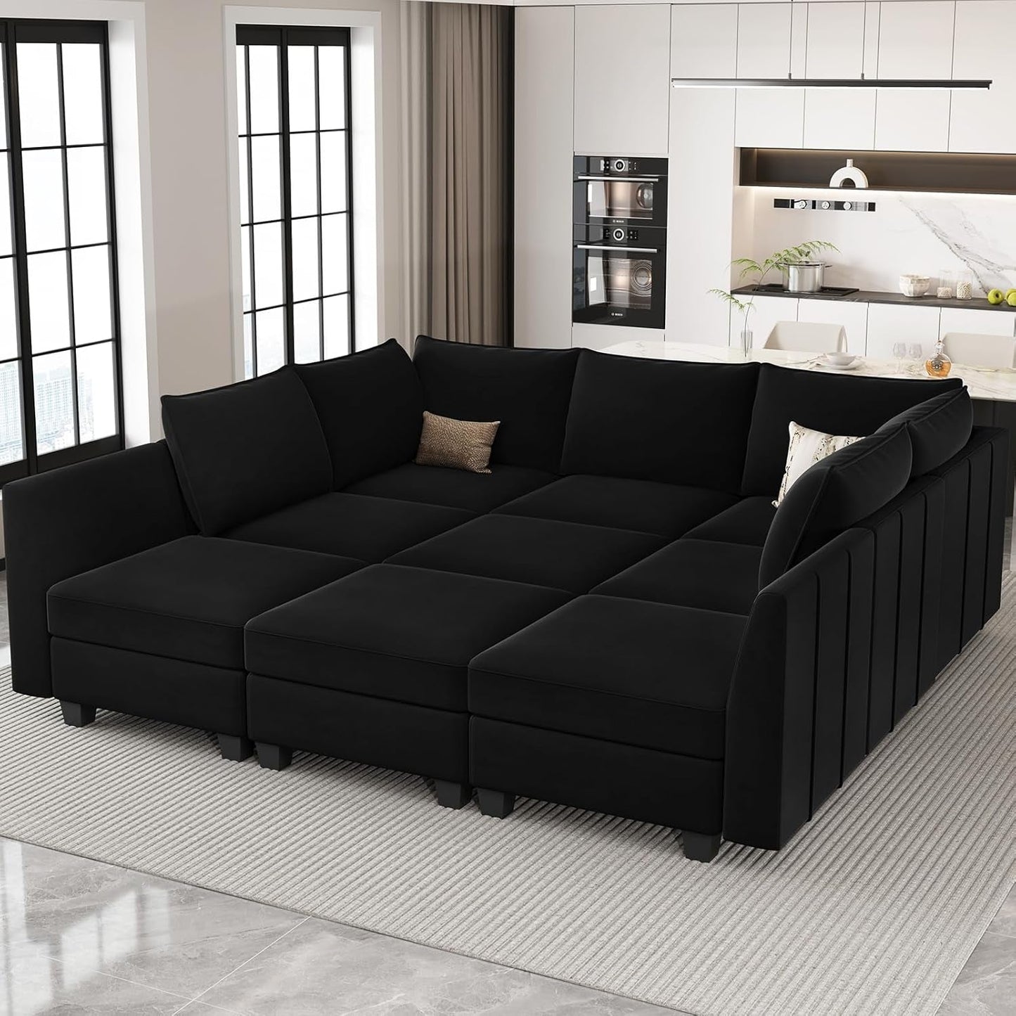 Large Modular Sectional Sofa Bed with Storage Comfort-0