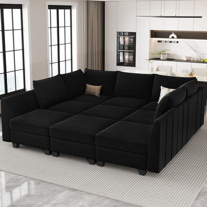 Large Modular Sectional Sofa Bed with Storage Comfort-0