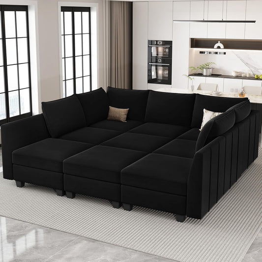 Large Modular Sectional Sofa Bed with Storage Comfort-0