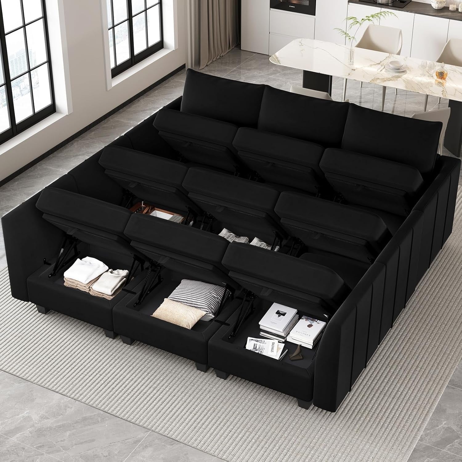 Large Modular Sectional Sofa Bed with Storage Comfort-2