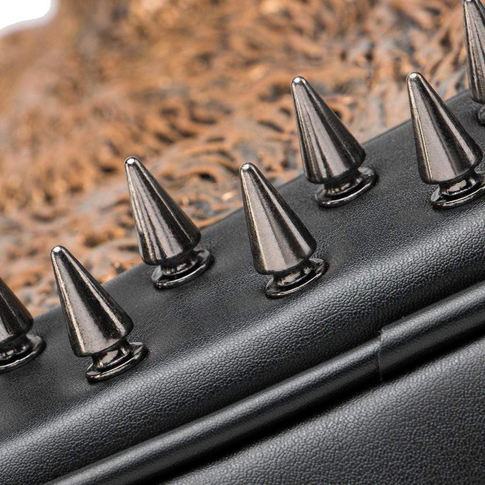 Large Studded Backpack 3D Goat Head Sculpture Backpack Laptop Travelling Rucksack Bag