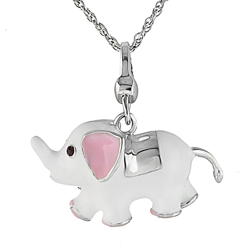 LOS421 - Silver 925 Sterling Silver Chain Pendant with Top Grade Crystal  in Siam-0