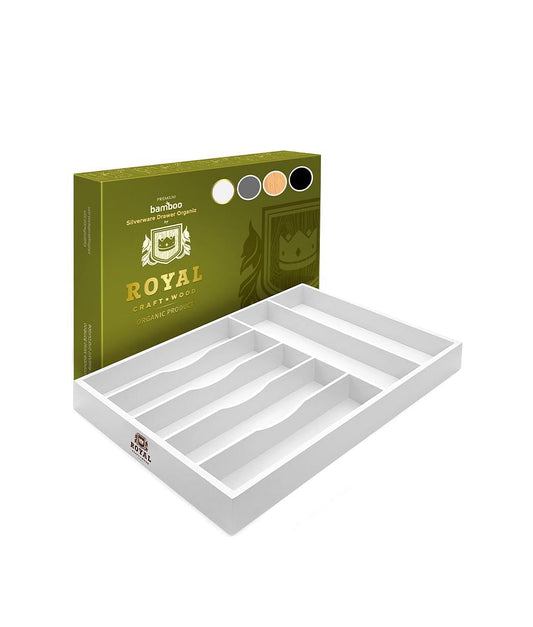 White Silverware Tray