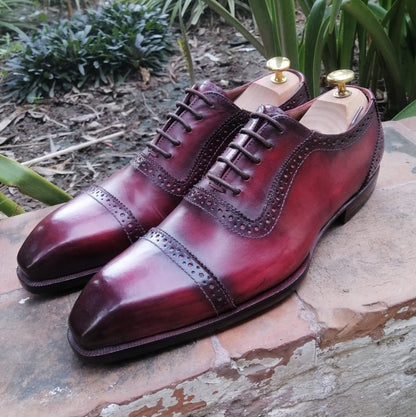 Martino - Burgundy Cap-toe Shoes-0
