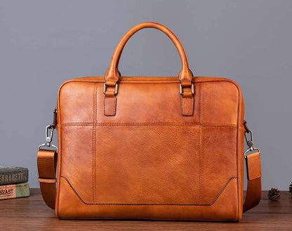 Mens Vintage Leather Buiness Briefcase Shoulder Cross Body Bag   2855