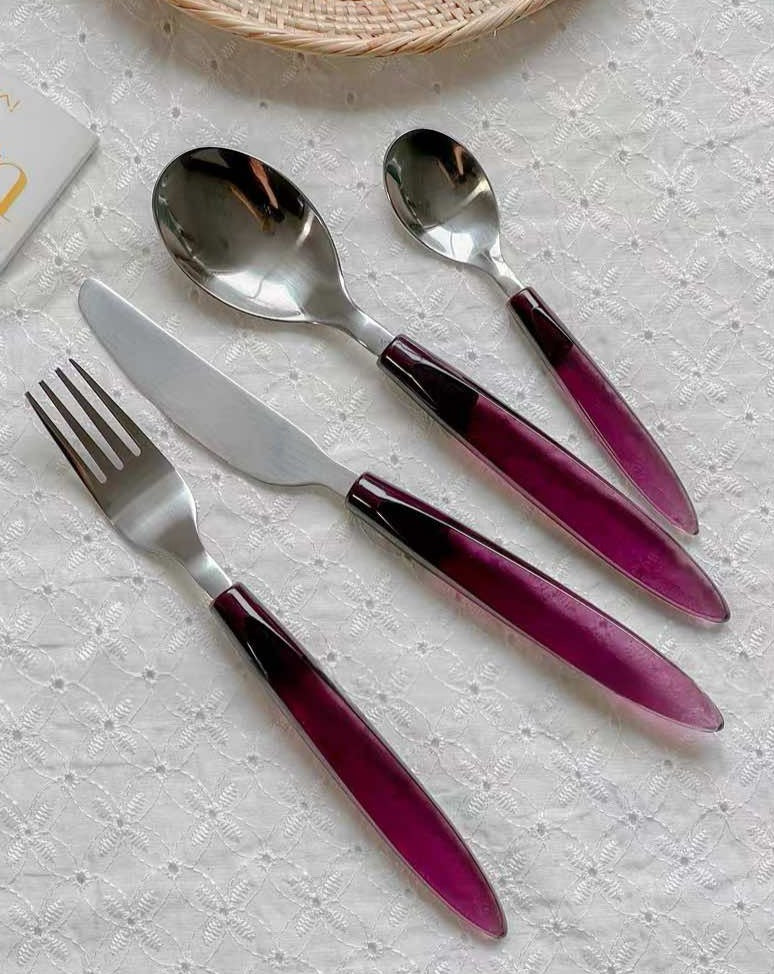 Meteor Flatware Set of 16 Pcs ( $3.5 Each ) - Sleek Modern Cutlery Silverware Set