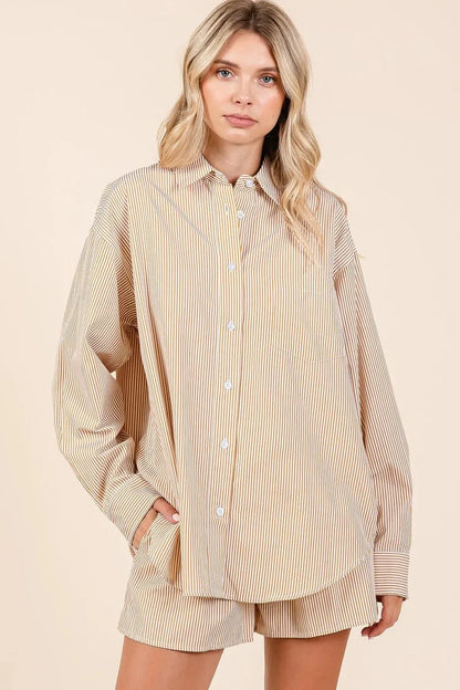 Mittoshop Striped Shirt and Shorts Set