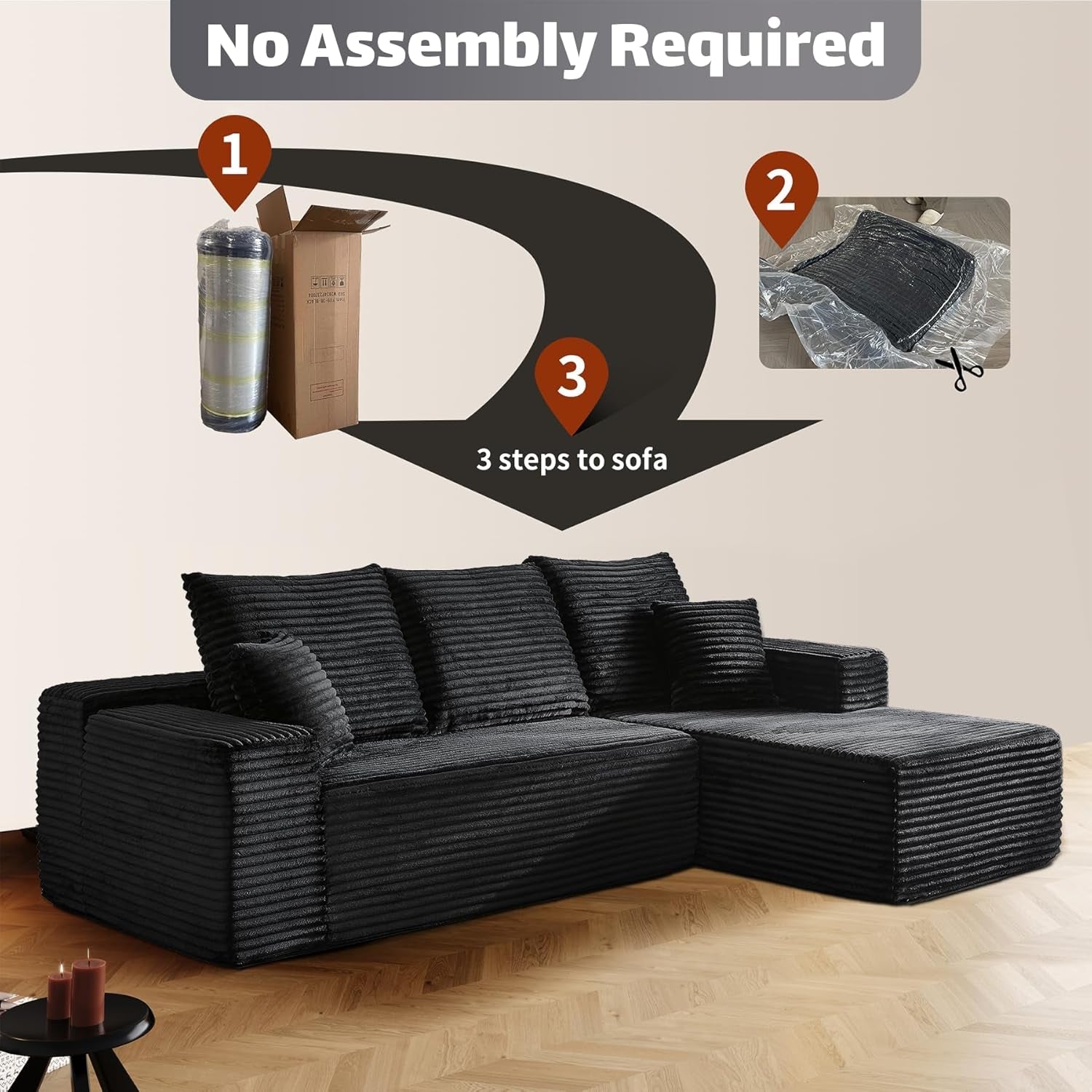 Modern Modular L Shaped Sectional Sofa for Living Room-4