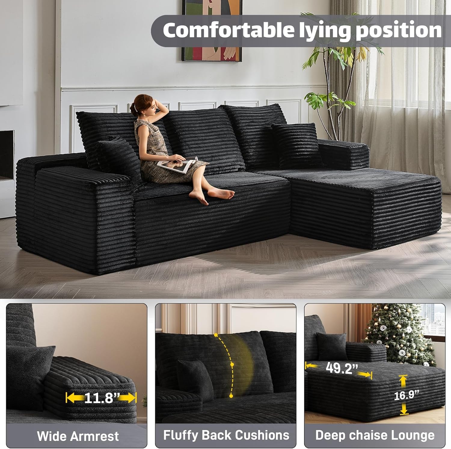 Modern Modular L Shaped Sectional Sofa for Living Room-3