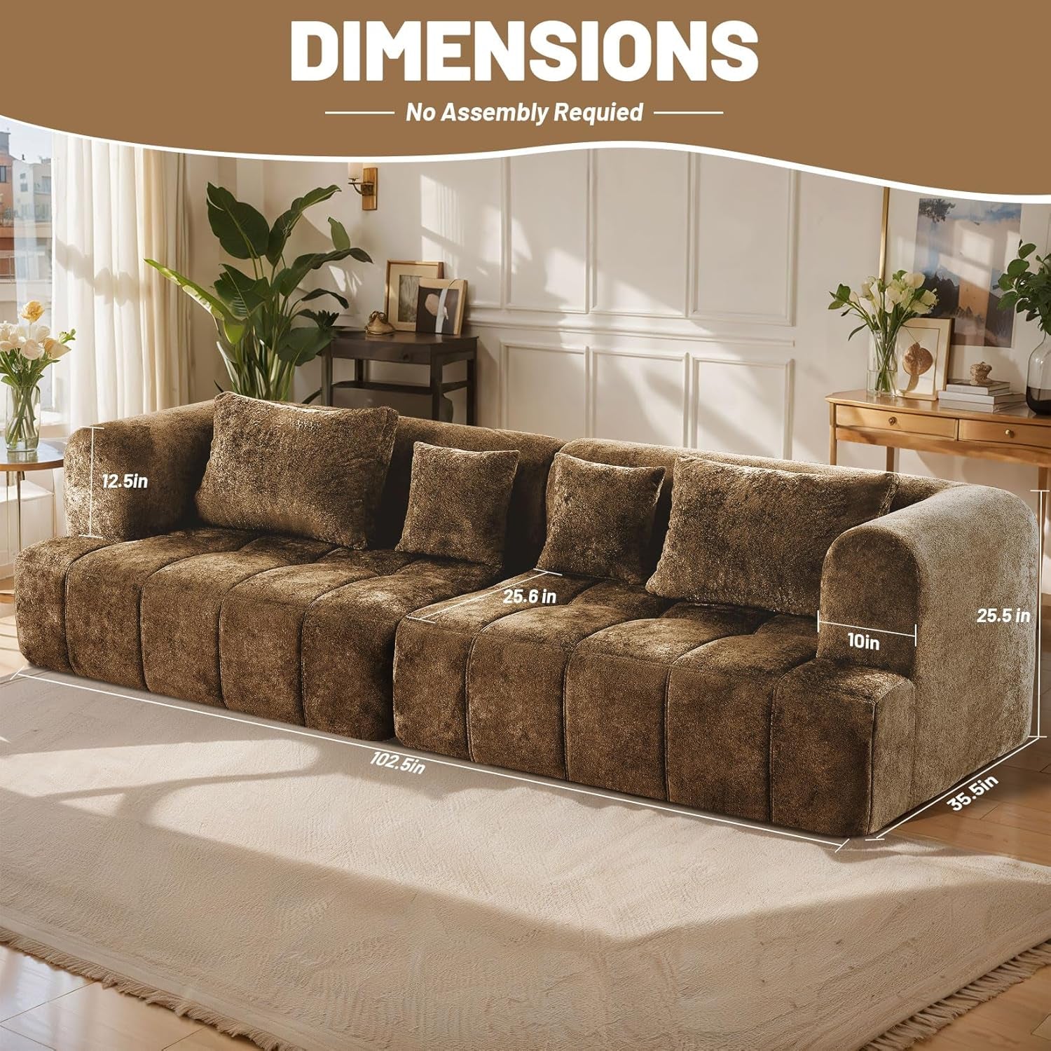 Modular All Foam Sectional Sofa With Four Cushions-1