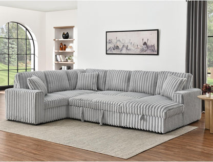 Oversized Plush Sectional Sofa with Pull Out Bed-0