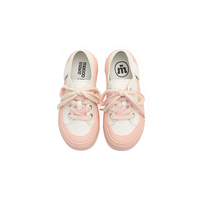 Platform Sneakers with Textured Laces