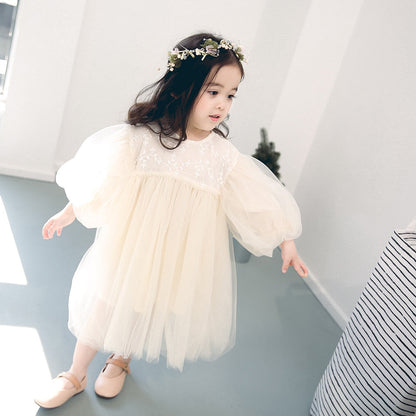 New Kids Dresses For Girls Spring Girl Child Baby Sweet Princess dress Gauze Dress  Baby Girl Clothes