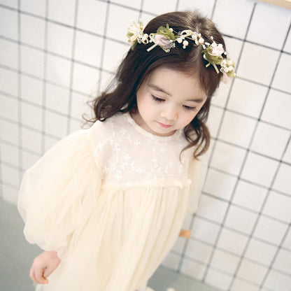 New Kids Dresses For Girls Spring Girl Child Baby Sweet Princess dress Gauze Dress  Baby Girl Clothes
