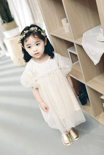 New Kids Dresses For Girls Spring Girl Child Baby Sweet Princess dress Gauze Dress  Baby Girl Clothes