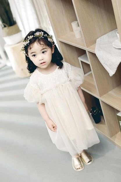 New Kids Dresses For Girls Spring Girl Child Baby Sweet Princess dress Gauze Dress  Baby Girl Clothes