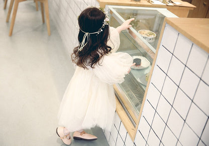 New Kids Dresses For Girls Spring Girl Child Baby Sweet Princess dress Gauze Dress  Baby Girl Clothes