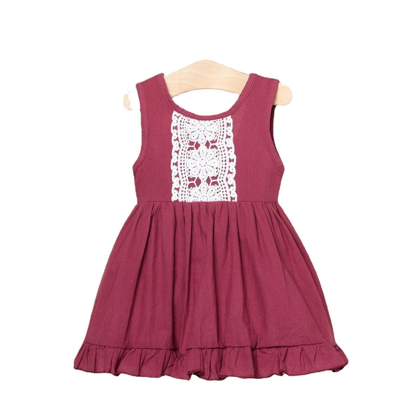 Little Girls Dress 1 2 3 4 Year Toddler Kids Summer Clothes Flower Lace Children Princess Costume  Solid Color Dresses