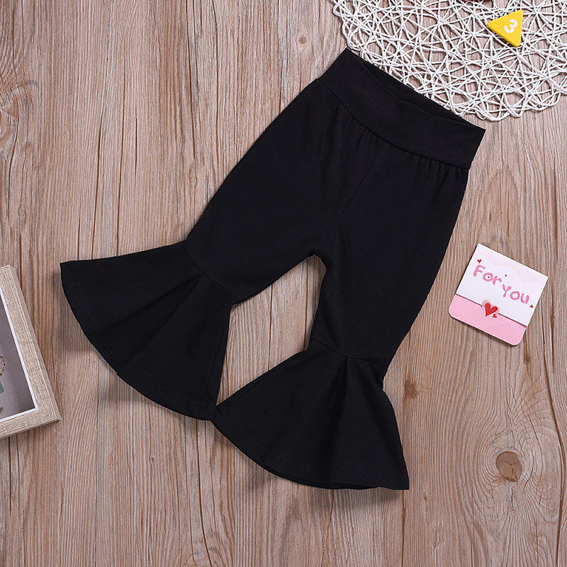 Baby Girls Clothes 1 2 3 4 5 Year Toddler Children Clothing Set Long Sleeve Leopard Bodysuits Flares Pant Kids Spring Suit