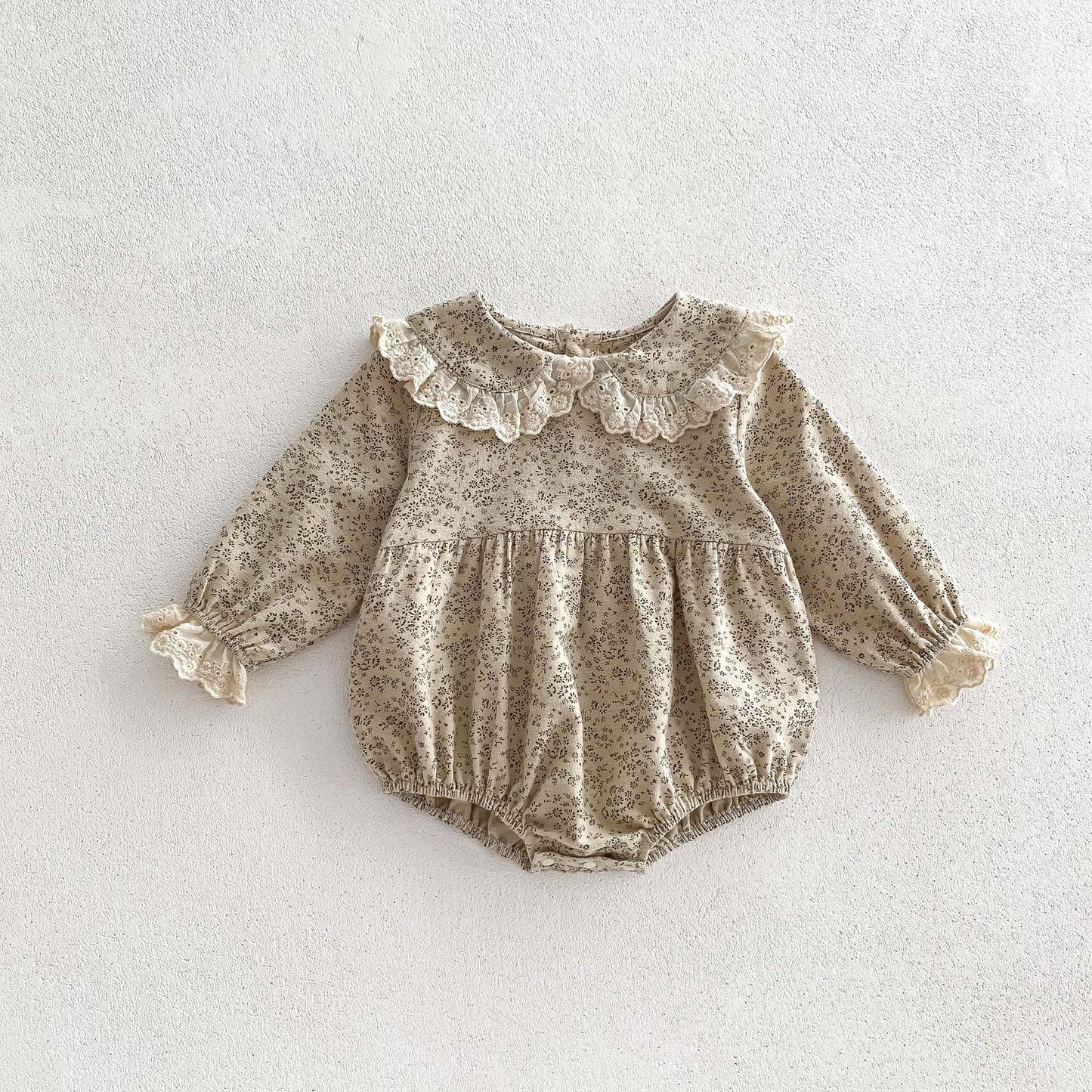 New Autumn Infant Baby Girls Laces-Collars Long Sleeve One Piece