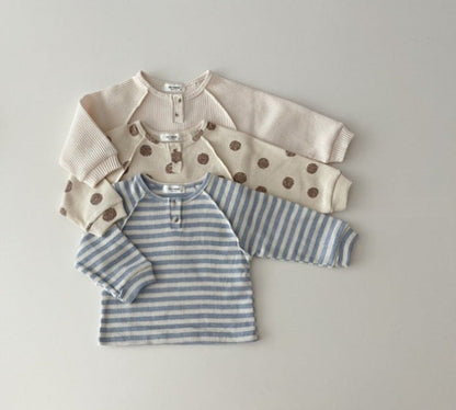 Baby Striped & Polka Dot Pattern & Solid Color Loose Comfort Shirt