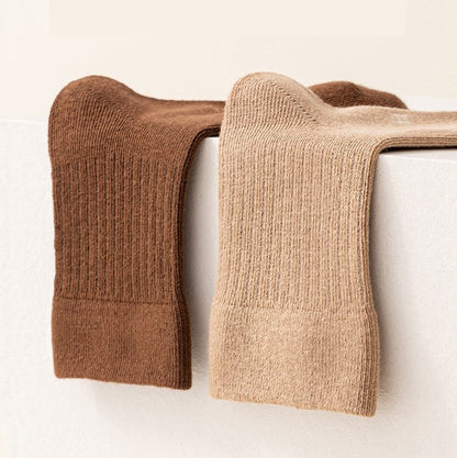 Spring New Arrival Kids Breathable Solid Color Mid-Calf Socks Set