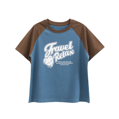 Boys’ Letters Pattern T-shirt in European and American Style-1