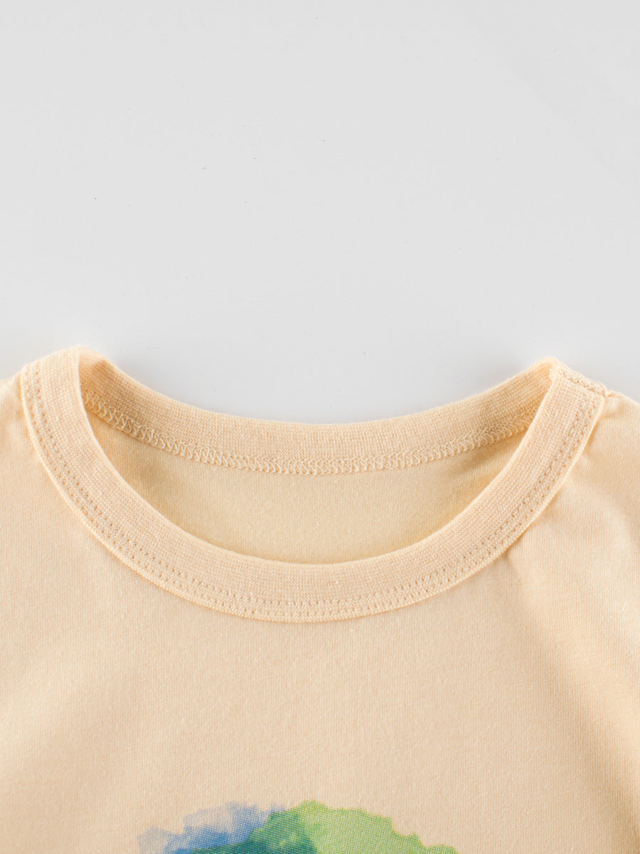 Boys Cartoon Colorful Lion Pattern T-Shirt In European And American Style-1