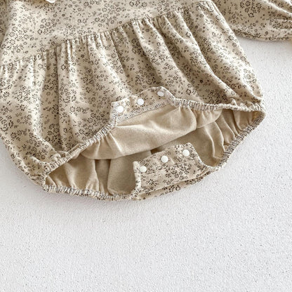 New Autumn Infant Baby Girls Laces-Collars Long Sleeve One Piece