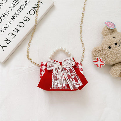 Stylish And Versatile Carry-On Girls Portable Red Crossbody Handbag