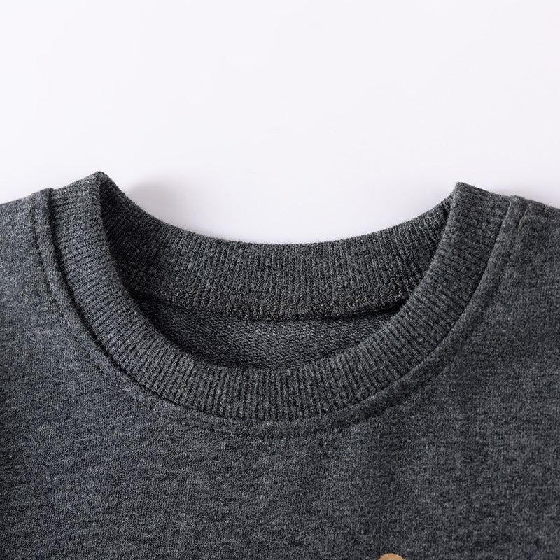 Autumn and Spring Arrival Princess Animals Pattern Long Sleeves Tulle Decorated Dress for Stylish Girls