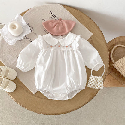 Spring Arrival Baby Girls Cute Rabbits and Heart Pattern Long Sleeves Onesies-4