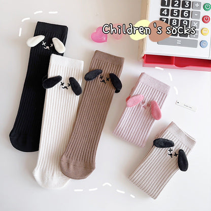 Baby Girls Kids Mommy And Me Dog-Ears Design Comfortable Knee-High Socks