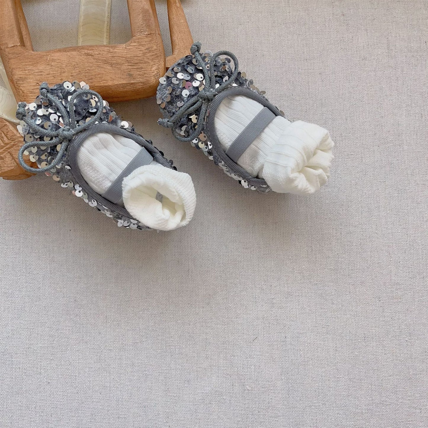 Autumn Baby Girl Sequin Design Toddler Soft-Sole Anti-slip Walking Shoes-0