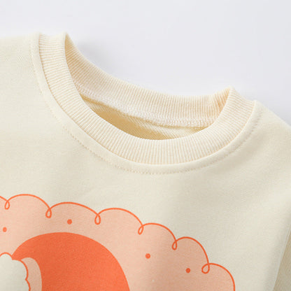 Autumn and Spring Arrival Christmas Cartoon Pattern Long Sleeves Pullover for Stylish Girls-1