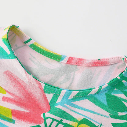 Hot Selling Summer Baby Kids Girls Flowers Pattern Sleeveless Stand Collar Onesies