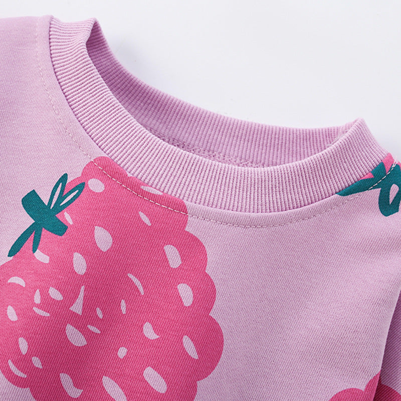 Fruits Pattern Long Sleeves Crew Neck Pullover for Stylish Girls-1