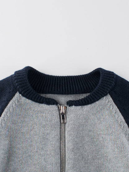 Spring European and American Style Boys’ Outerwear: Striped Long Sleeves Single Breasted Knitted Coat for Children-2