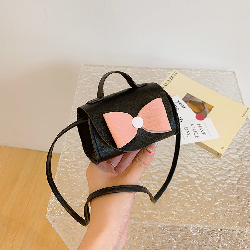Fashionable Mini Carry-On Girls Portable PU Crossbody Handbag With Bow