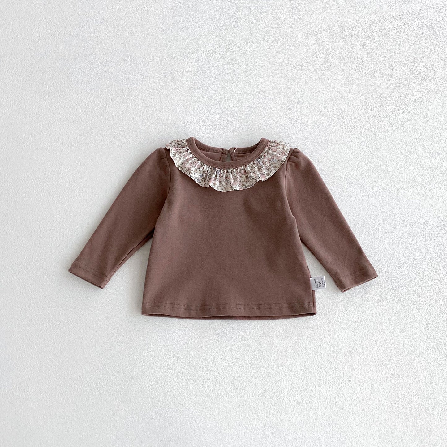 Autumn Arrival Baby Girls Flowers Pattern Collar Long Sleeves Top