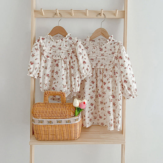 Ditsy Flower Graphic Sisterly Clothes Onesies & Dress